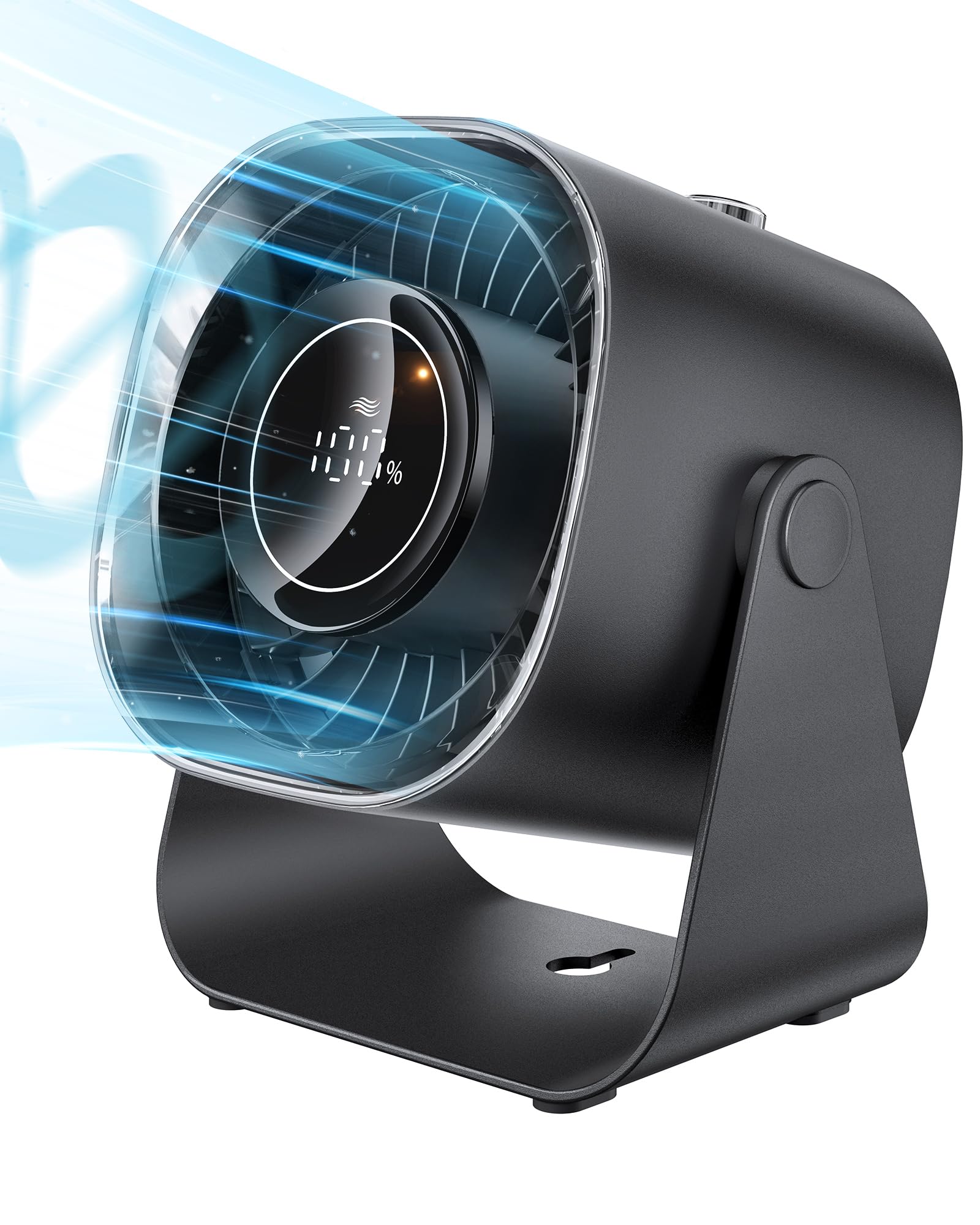 Photo 1 of Desk Fan,Quiet Portable Fan,5000mAh Air Circulator Fan with 100 Speeds 220 °Adjustable Tilt,Digital Display Small Table Fans for Bedroom,Office, Kitchen,Travel Camping Black