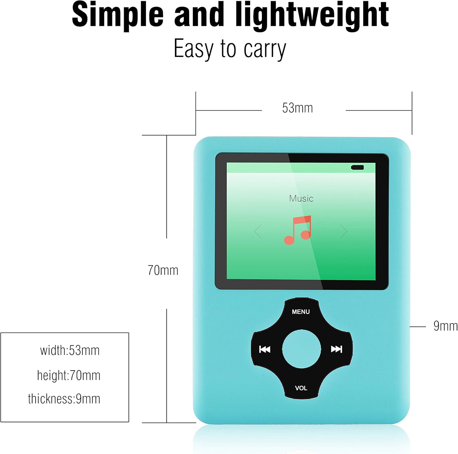 Ultrave MP3/MP4 Player with 16G SD Card, Portable Lossless Sound Player, Rechargeable MP3 Player, Also Support Ebook, Image, 1.8 inches LCD Screen MP3 Music Player - Black-in-Blue: Home Audio & Theater