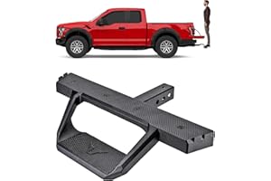 COBRA-TEK Bully Black 2" Class III 2 Stage Hitch Receiver Bumper Step Black Poweder Coated 350LB Load Weight Heavy Duty