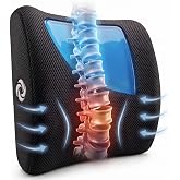Samsonite Cooling Memory Foam Lumbar Support Pillow for Office Chair, Gaming Chair &amp; Car Seat Automotive Ergonomic Back Cushion, Home Office Essentials, Sitting Comfort and Posture Relief Back Support