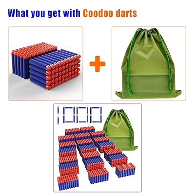 Buy Coodoo Kompatibel Dart 1000 Stk Refill Pakke Kugler Til Nerf N Strike Elite Series Blastere Legetojspistol Bla Med Opbevaringspose Online In Denmark B07f8nt11p