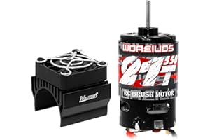 WOAEIUOS 550 Brushed Motor 21T & Heatsink Combo for 1/10 RC Truck Car Traxxas 1/10 Slash Redcat ARRMA AXIAL HSP HPI Wltoys Kyosho HELION