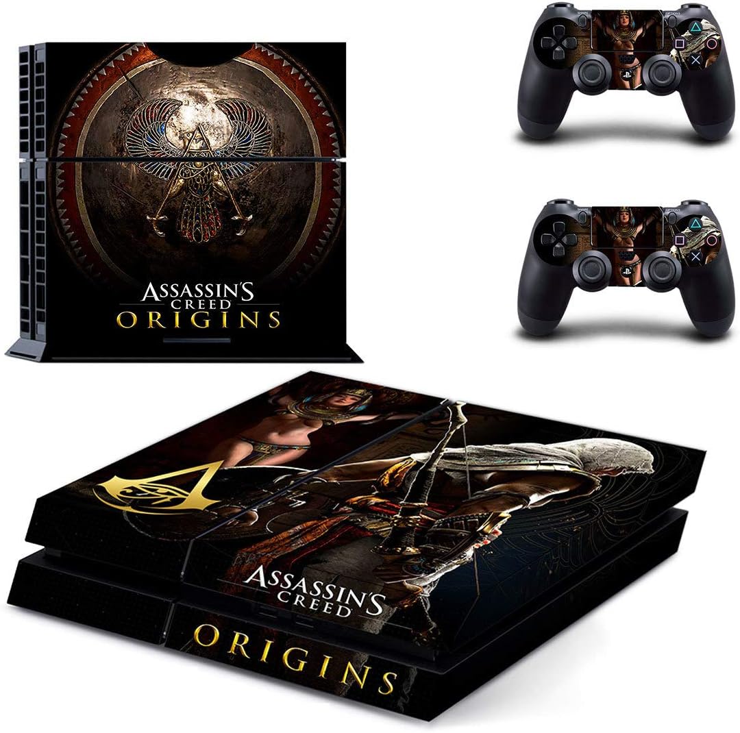 Playstation 4 + 2 Controller Design Sticker Protector Set - Assassins Creed Origins (4) /PS4