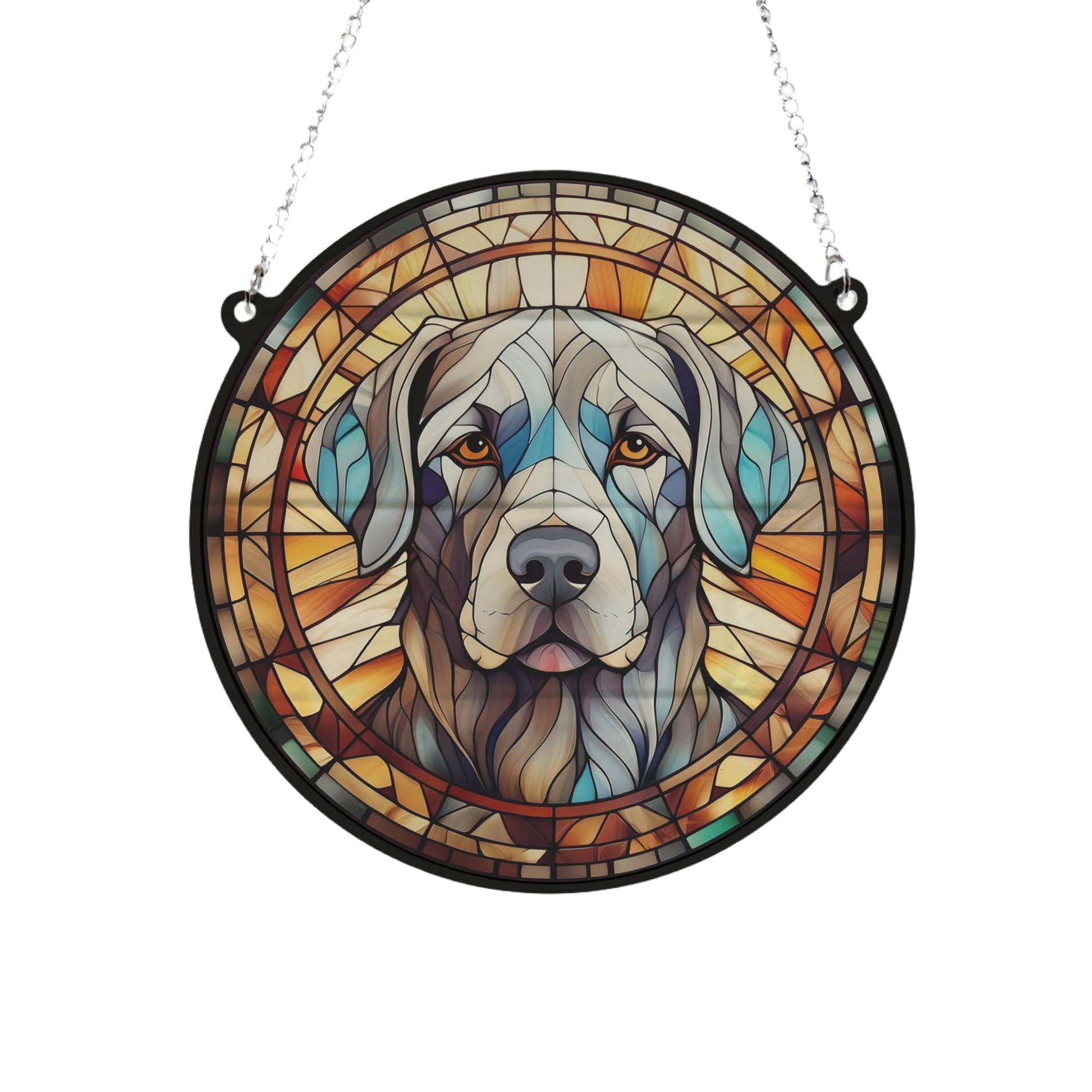 Labrador Silver Stained Glass Effect Suncatcher Gift for Dog Lovers - 13cm