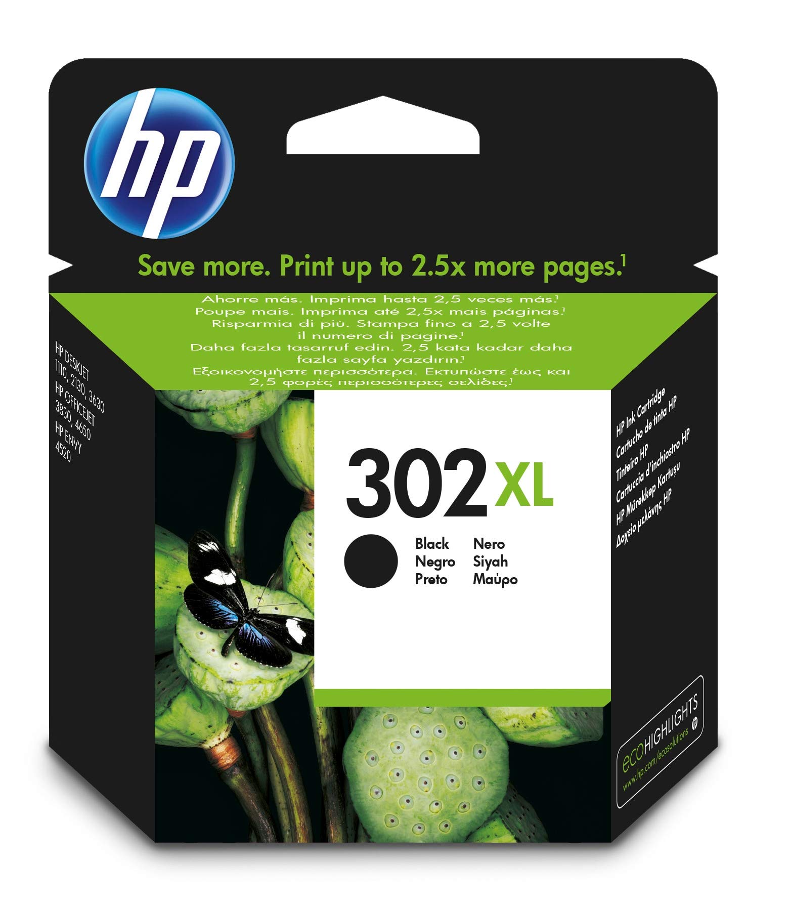 HP Ink 302 XL Black DJ-2130/3630 Alta CAPAC.
