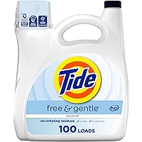 Tide Free & Gentle Liquid Laundry Detergent, 100 loads, 4.31L, HE Compatible