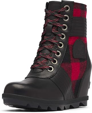sorel red wedge boots