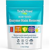 Truly Free Enzyme Laundry Stain Remover - Natural Laundry Detergent Booster for Blood, Grass, Pet Urine & Odor - Biological Washing Powder for Clothes, Couch Fabric (50 Scoops)