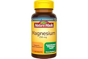 Nature Made Magnesium Oxide 250 mg, Magnesium Supplements for Men and Women, Support for Muscle, Heart, Bone and Nerve Health, 100 Tablets, 100 Day Supply