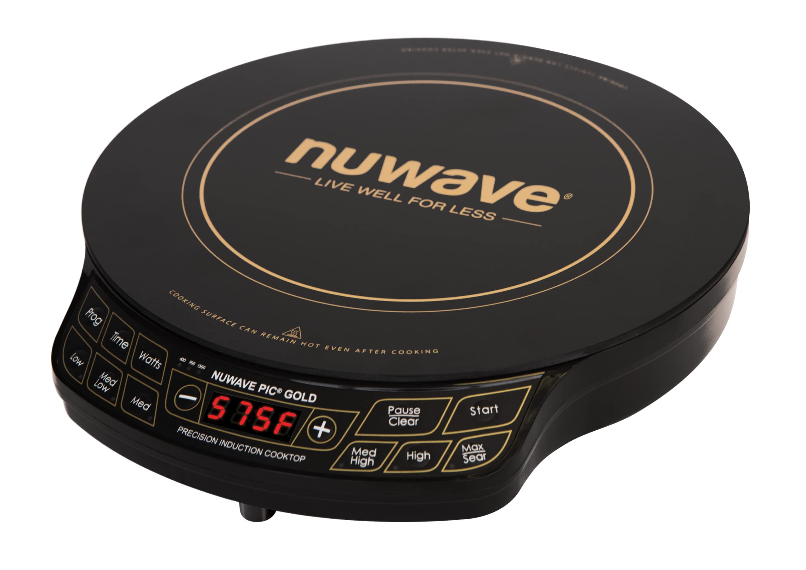 Photo 1 of (PARTS) (NOT FUNCTIONAL) Nuwave Gold Precision Induction Cooktop, Portable, Large 8” Heating Coil, 12” Shatter-Proof Ceramic Glass Surface, 51 Temp Settings from 100°F - 575°F, 3 Watt Settings 600, 900, & 1500 Watts (Renewed)