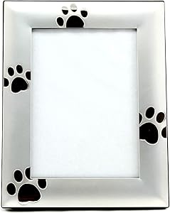 SKYWAY Puppy Dog Paw Print Pet Photo Picture Frame Silver - 4 x 6