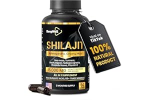 BeepWell Shilajit Capsules for Men & Women, 16,000mg Pure Himalayan Organic Shilajit Supports Vitality and Wellness,Premium Pure Himalayan Supplement 2 Months Supply, 60 Capsules