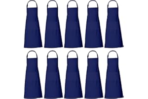 RAJRANG 100% Cotton Cooking Apron with 3 Pockets Kitchen Chef BBQ Adjustable Bib Aprons for Women Men