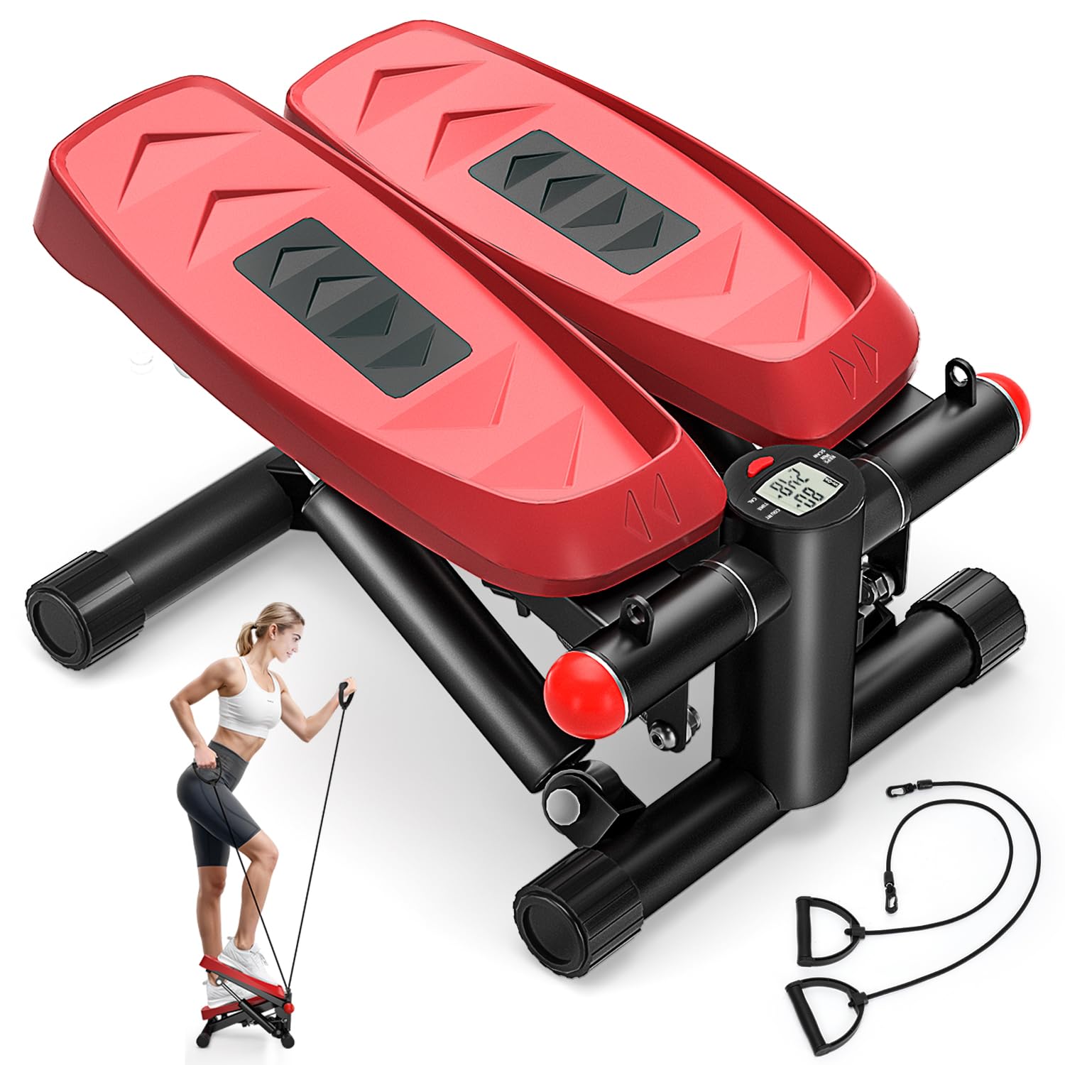Photo 1 of VitalLeap Steppers for Exercise, Adjustable Pedal Height Stair Steppers with Resistance Bands for Home Fitness, Mini Steppers with Max 350LBS Loading Bearing Portable Home Exercise Equipment