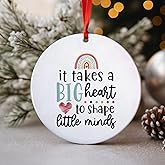 It Takes a Big Heart to Shape Little Minds Christmas Ornament - Thank You Gifts for Teachers, Preschool, End of Year & Retirement - Teacher Ornament 2025 - Teacher for Women Men