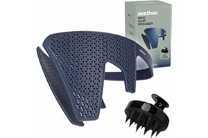 Men Side Hair Press Down with Scalp Massager - Patented 3-Minute Flattener with Color-Changing Heat Indicator Technology and Ventilated Design for Fast/Easy Grooming (aesthec Side Hair Presser)