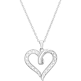 Dazzlingrock Collection 0.07 Carat Round & Baguette White Diamond Women Heart Pendant, Yellow Gold Plated Sterling Silver
