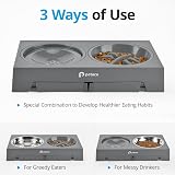 Petace Elevated Dog Bowls for Large Dogs - 5 Heights, 2 Slow Feeder + Stainless view 4