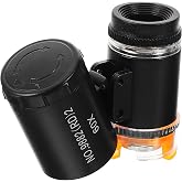 iplusmile 60X Handheld Microscope Portable Pocket Microscope for Coins Jewelry Textile and Printing Inspection Mini Magnification with Pouch