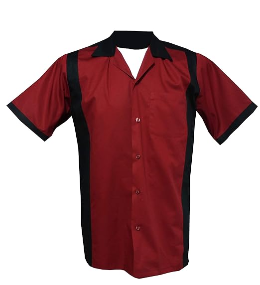 1950s / Sechzigerjahre Rockabilly, Bowling, Retro, Vintages Hemd der Männer