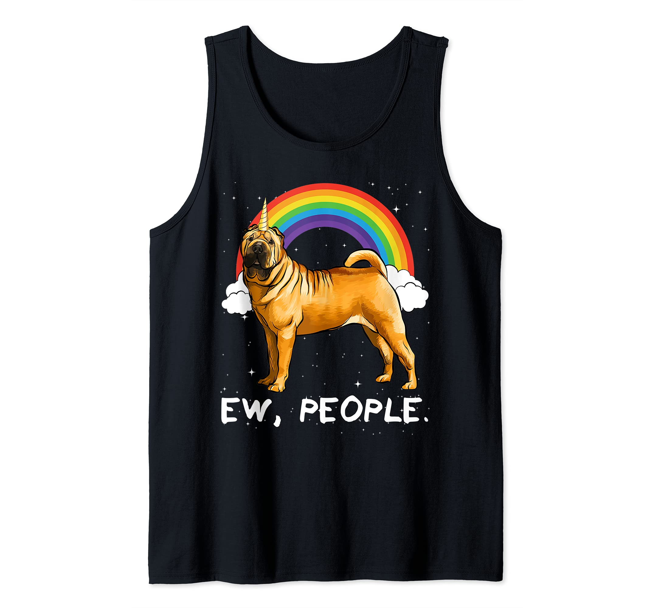 Rainbow Chinese Shar-Pei Ew People Unicorn Dog Tank Top