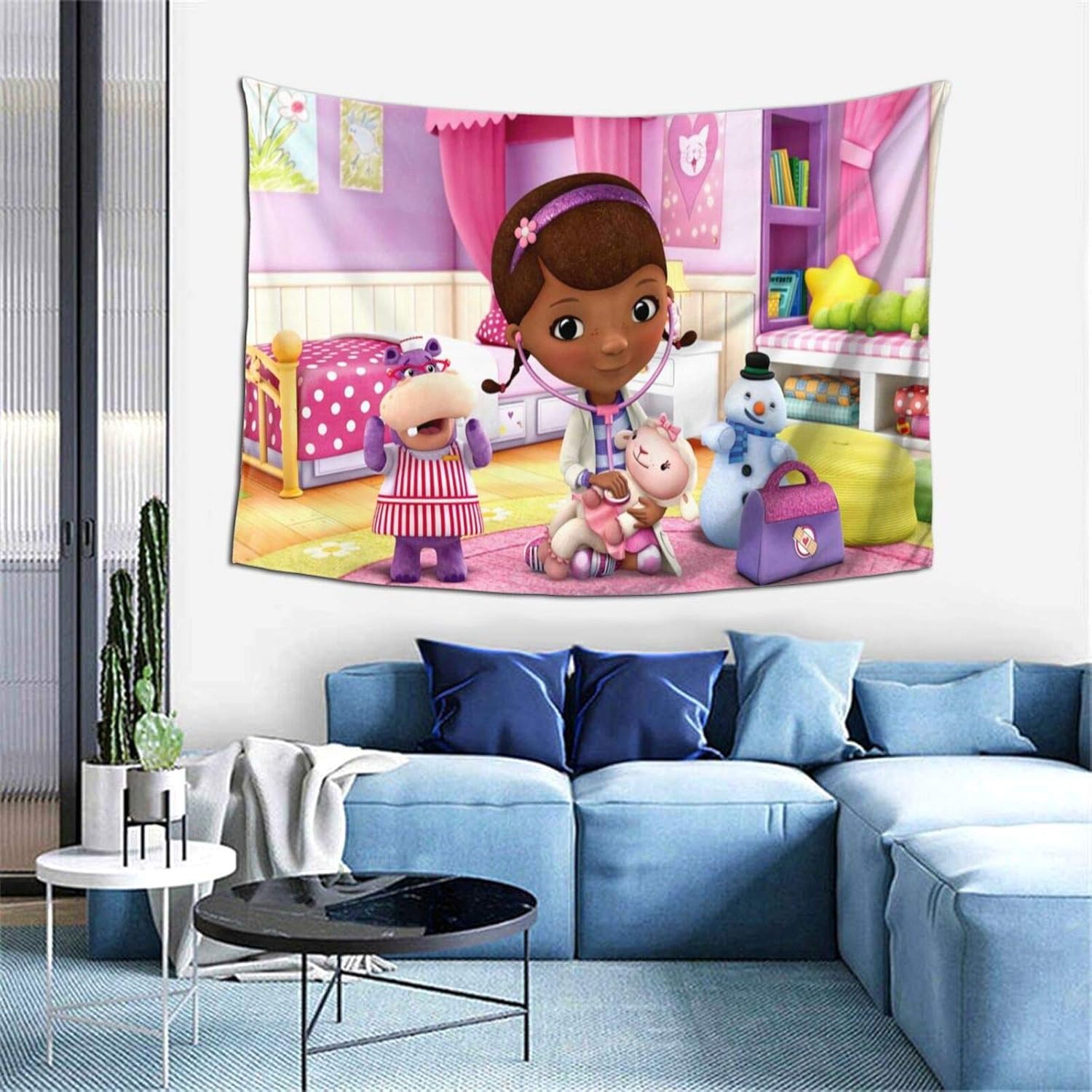 SPENIBGill Doc McStuffins Tapestry Wall Hanging Tapestry,Cartoon Living Room Home Decoration Fashion Wall Hanging 60 X 40 Inches