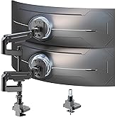 Dual Monitor-Arm Heavy-Duty for 17-49-inch Screens - Premium Vertical Stacked Dual Monitor Arm Desk Mount for Ultrawide Screens up to 44lbs, Fully Adjustability, VESA 75/100 mm, Black