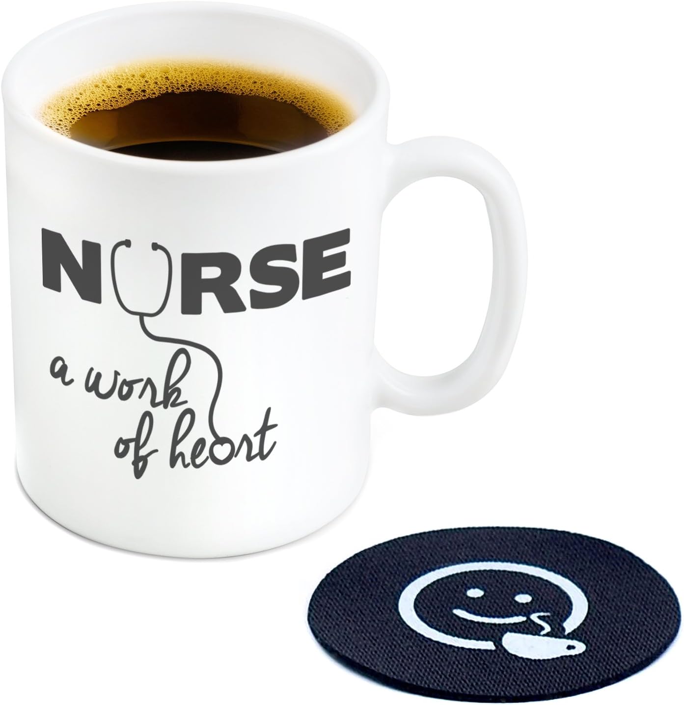 Nurse A Work Of Heart Coffee Mug, 11oz - Cool Novelty Gift Idea For Nurses