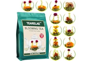TEARELAE Blooming Tea Flowers - 12pcs Individually Sealed Flowering Balls - Hand-Tied Natural Green Tea Leaves & Edible Flowers - Gifts For Lovers
