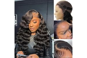 BEEOS 13x6 Ultra-fitted HD Lace Front Wig, 0.10mm Ultra-thin SKINLIKE Real HD Lace Human Hair Body Wave Wig 250% Density Pre Plucked Bleached Knots Invisible Swiss Lace Wigs 24 Inch