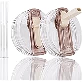 CeleVista 2 Pack 40 oz Flip Straw Lid Only for STANLEY ProTour Tumbler | For STANLEY H2.0 FlowState Tumbler, Leakproof Lid, No Spill, Easy to Use, Reusable Cover with Straw for School Year(Cream)