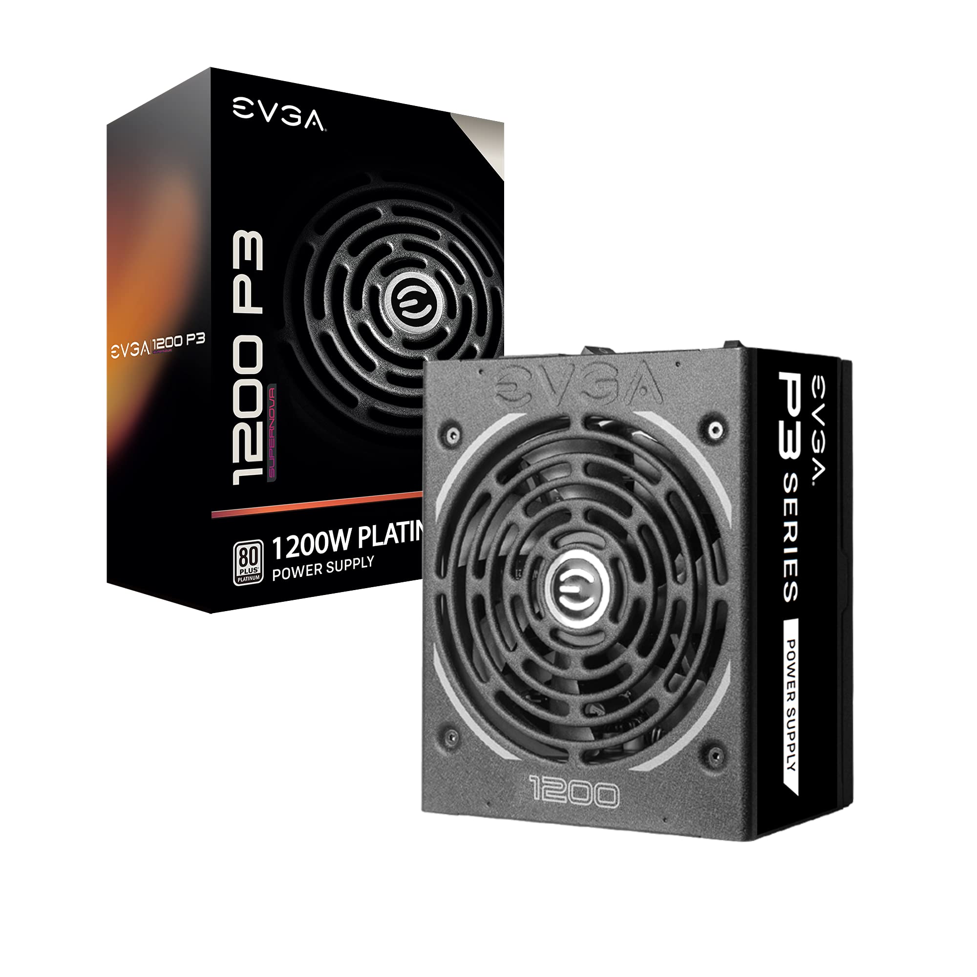 EVGA Supernova 1200 P3, 80 Plus Platinum 1200W, Fully Modular, Eco Mode with FDB Fan, Includes Free Power On Self Tester, Compact 180mm Size, Power Supply 220-P3-1200-X1
