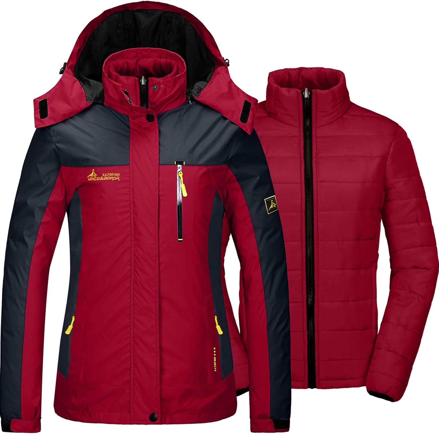 GEMYSE Women's Waterproof 3-in-1 Ski Snow Jacket Puffer Liner Insulated Winter Coat at  Women's Coats Shop