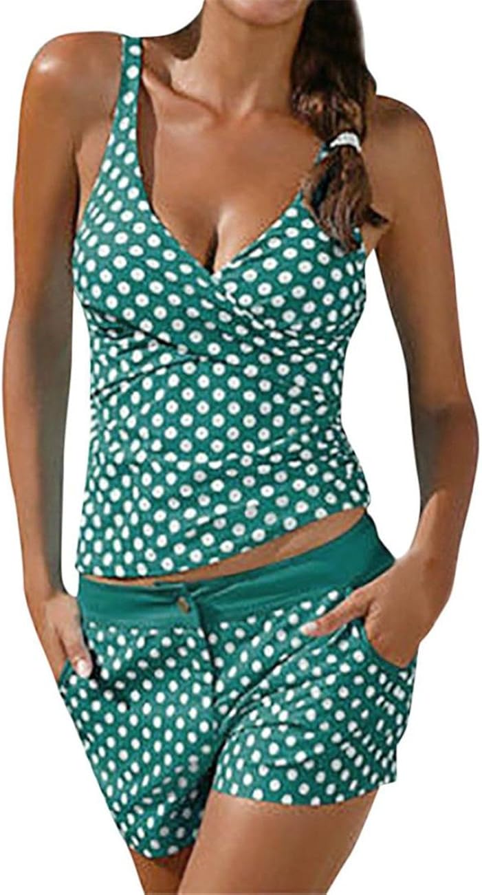 Femme Maillot De Bain 2 PièCes Dots Bikini Vintage Tankini Retro Bikini