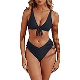 geluboao Bikini Sets for Women Two Piece Swimsuit High Waisted V Neck Tie Kont Push Up Swimwear Bathing Suit