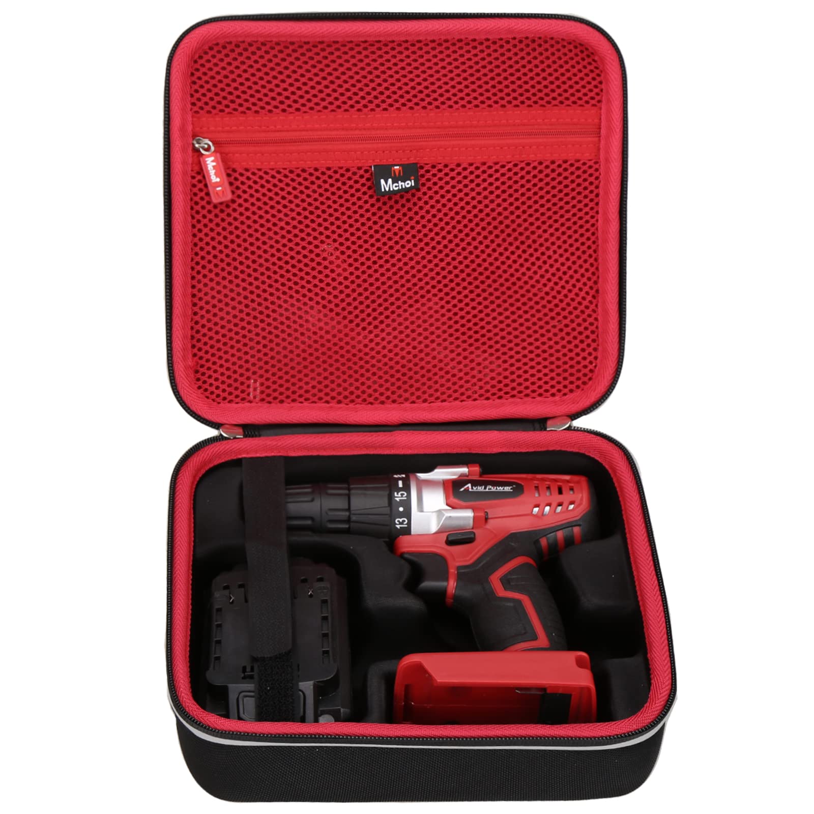 Mchoi Hard Portable Case Fits for A-viD 20V MAX Lithium Ion Cordless Drill Set, 3/8 inches Keyless Chuck, 16 Position and 22pcs Drill/Driver Bits, Case Only