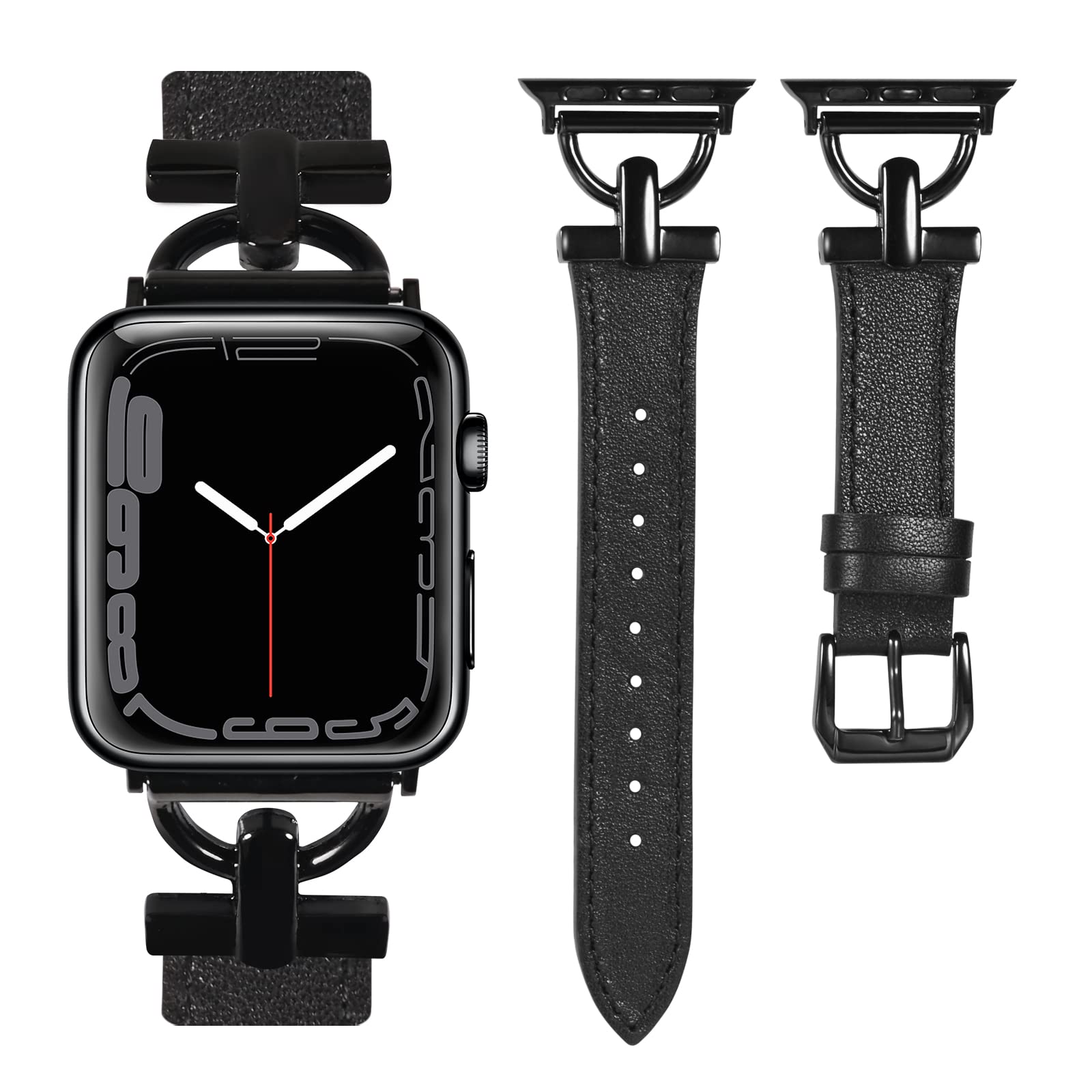 Wearlizer Leather Strap Compatible with Apple Watch Straps 38/40/41/42/44/45/46/49mm(Ultra 1/2), Genuine Leather Replacement Strap for Women Men for iWatch Bands Series 11 10 9 8 7 SE 7 6 5 4 3 2 1