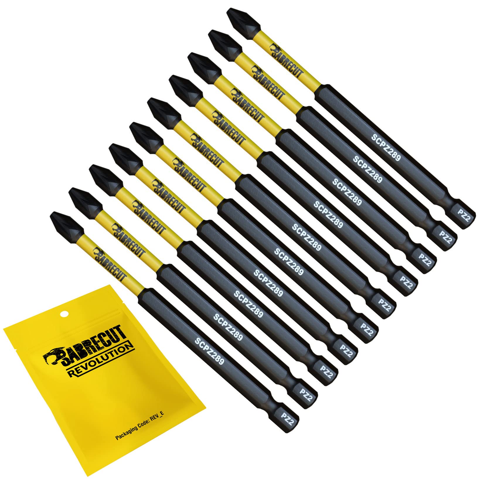 10 x SabreCut SCPZ289_10 89mm PZ2 Magnetic Impact Screwdriver Driver Bits Set Pozi Pozidriv Heavy Duty