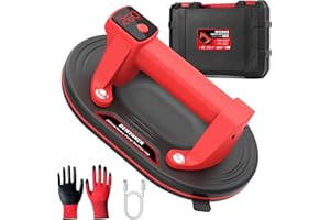 DEWINNER 10 inch Electric Suction Cup, 573lbs Max Load Capacity Automatic Glass Lifter with 1200mAh Battery, Industrial Vacuu