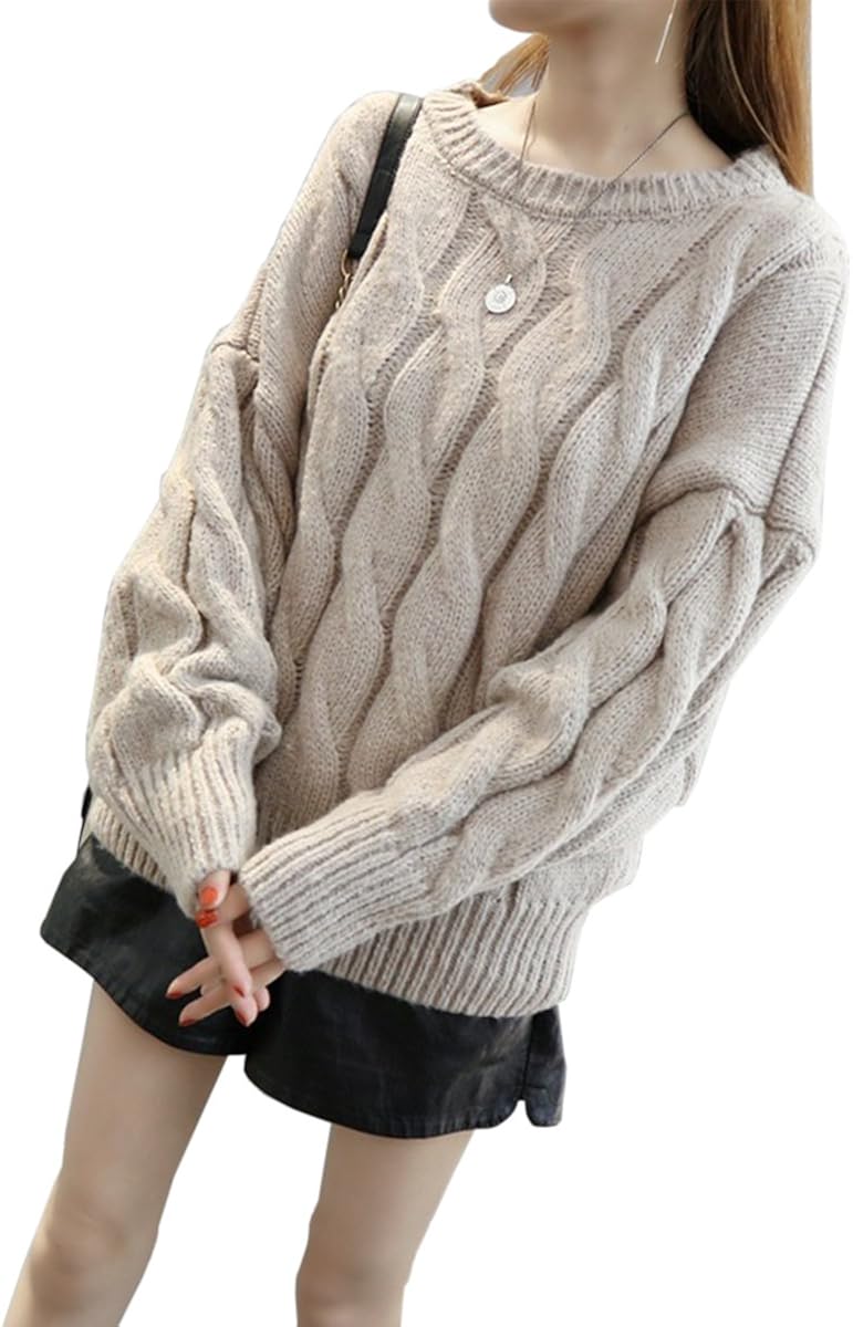 Amazon Co Jp ニット セーター トップス レディース プルオーバー 韓流風 カジュアル モッズ 大人可愛い 無地 冬服 服 ファッション小物