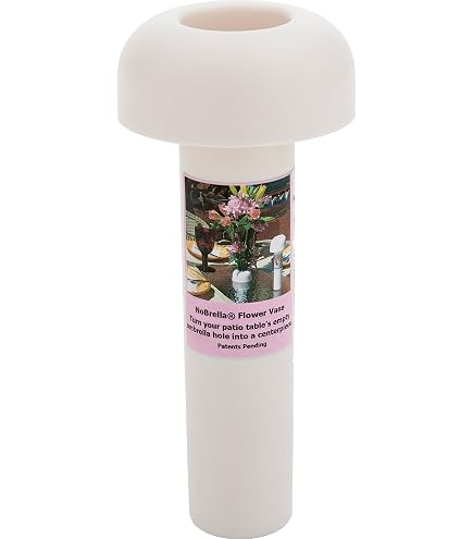NoBrella Flower Vase Patio Table Umbrella Hole Insert, White : Patio, Lawn & Garden