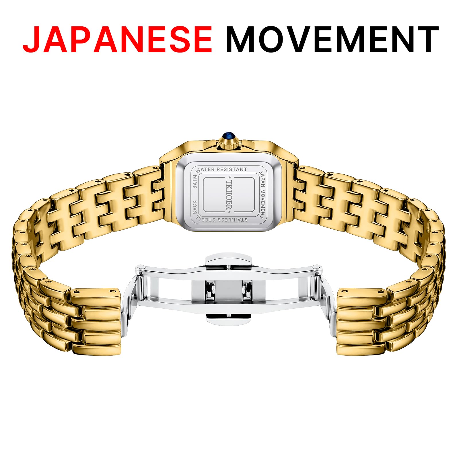TKIIOER Small Gold Watches for Women, Vintage Roman Dial Women's Watches, Rectangular Case Ladies Analog Watch