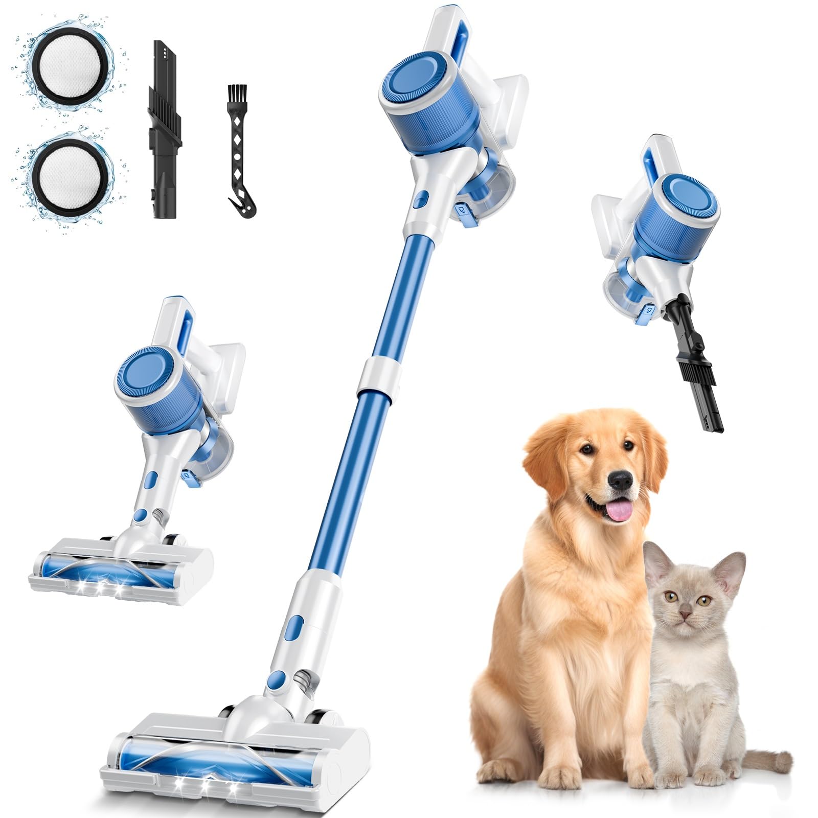Photo 1 of BSNAW Cordless Vacuum Cleaner for Home, 8-in-1 40Kpa Lightweight Stick Vacuum with 45Mins Runtime, Powerful Suction, Anti-Tangle, Rechargeable Cordless Vacuum for Hardwood Floor Carpet Pet Hair, N505