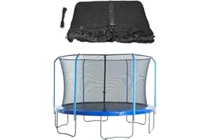 Machrus Upper Bounce Trampoline Net Replacement 8FT 10FT 11FT 12FT 13FT 14FT 15FT 17FT- Safety Net for Top-Ring Flex Enclosure System Curved Poles Round Trampoline