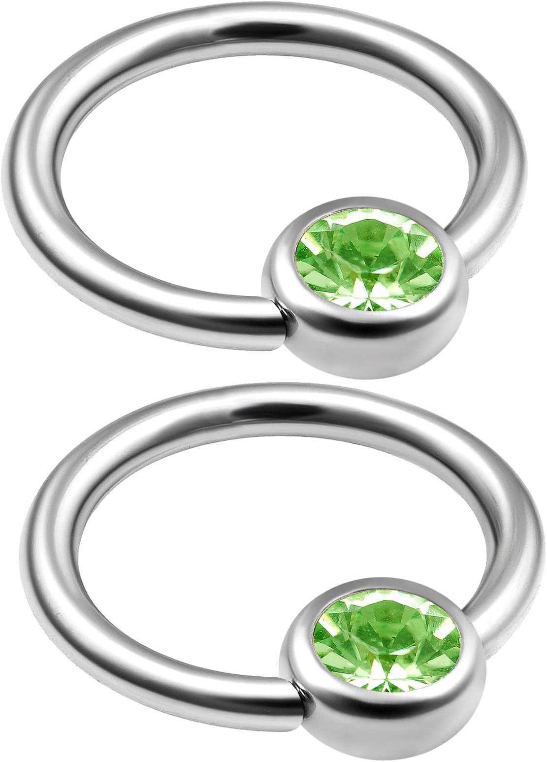 2pcs 16g Captive Bead Helix Tragus Rook Cartilage Nose Eyebrow Septum Triple daith Hoop 4mm Bezel Set Crystal Pick Color