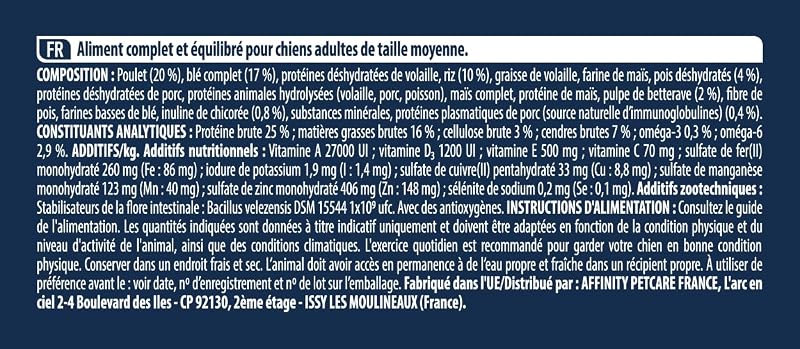 Medium Adult Chicken - Croquettes pour Chiens Adultes de Race Moyenne avec du Poulet - 3kg