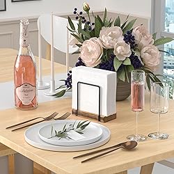Napkin Holder for Table, Wood Iron Standing Napkin
