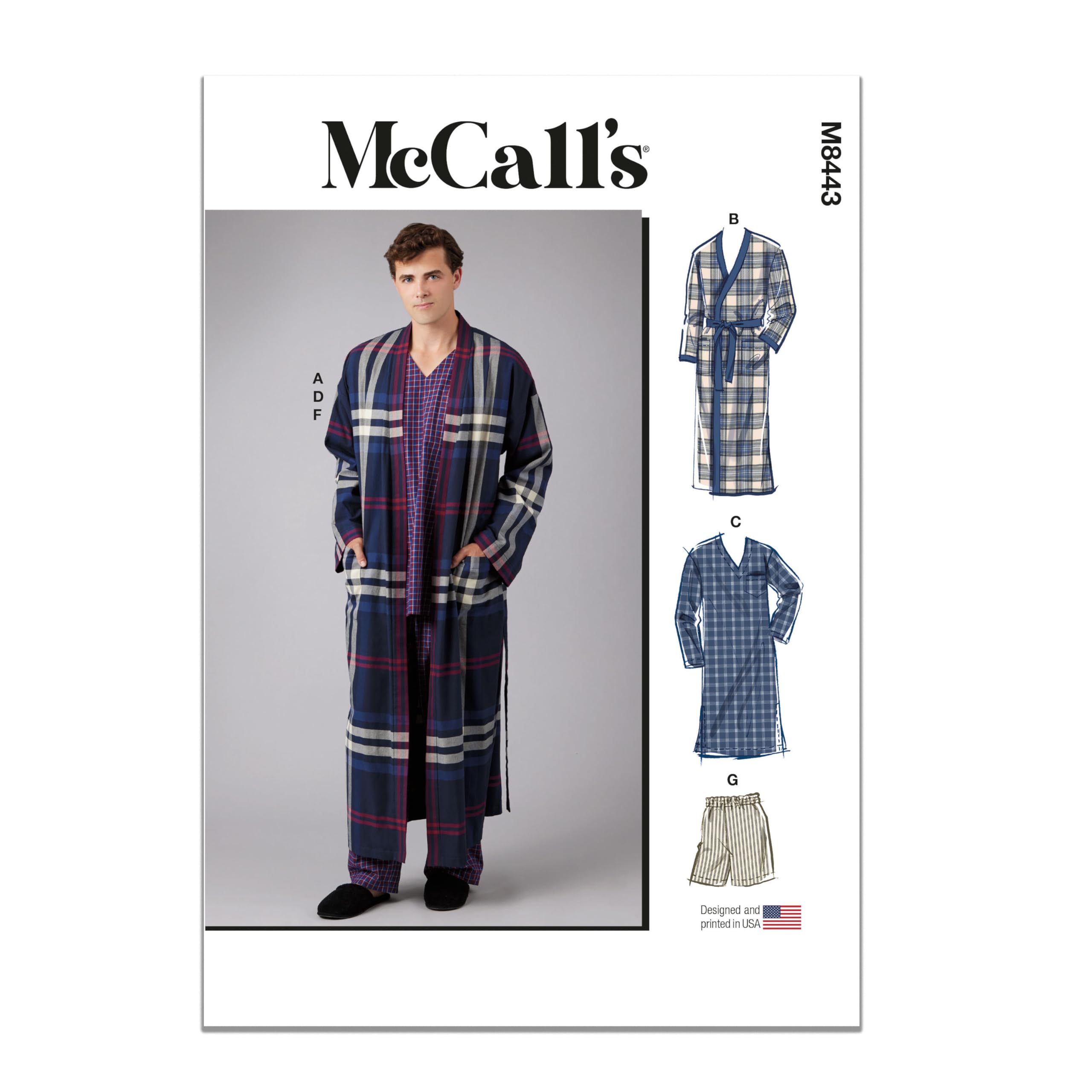 MCCALLS M8443A Men's Sleepwear A (S-M-L-XL-XXL-XXXL)