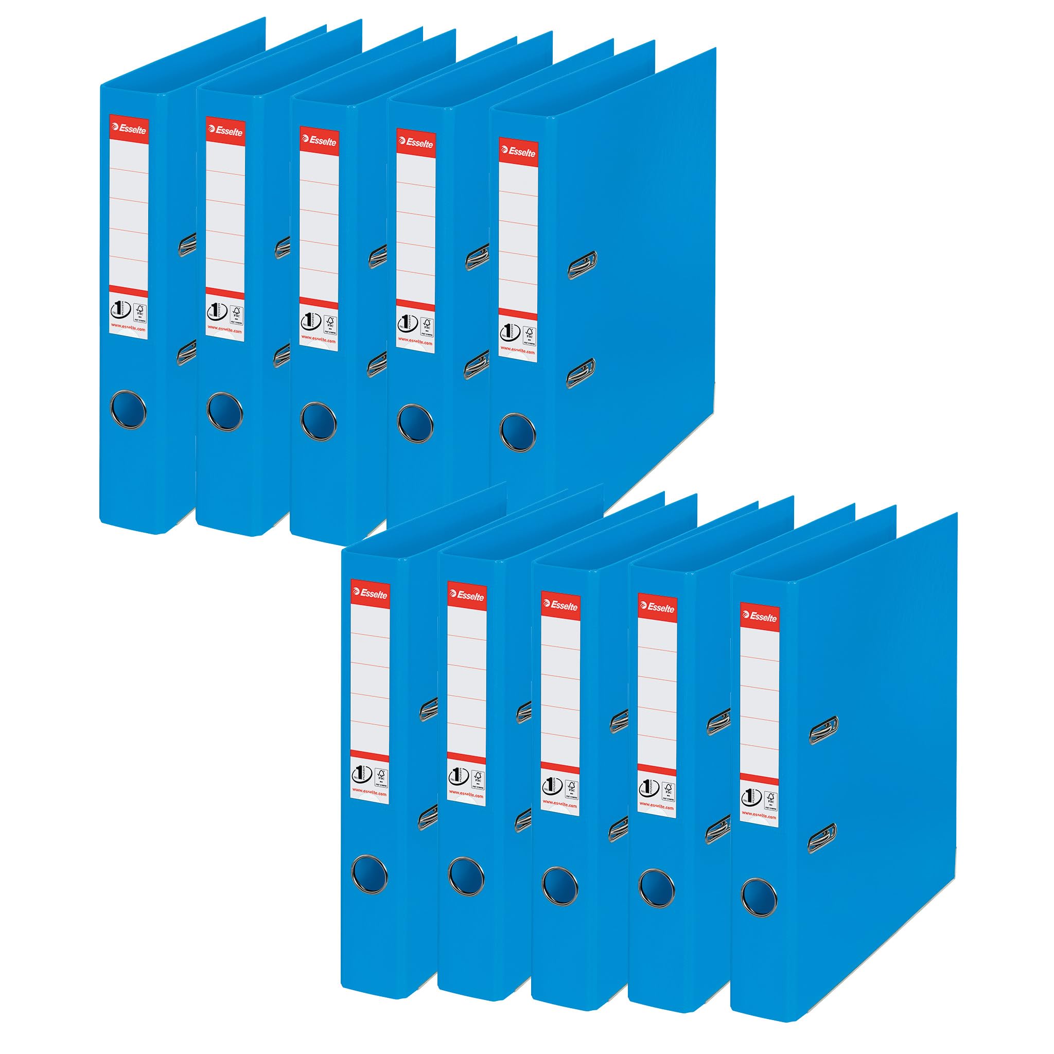 Esselte Mini Lever Arch File PVC Slotted 50mm Spine A4 Blue Ref 624071[Pack 10]