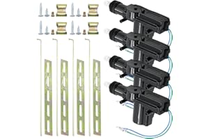 Saihisday 4Pcs Universal Car Power Door Lock Actuator, Resin Heavy Duty Door Lock Actuator, Black 12V Door Lock Actuator for 